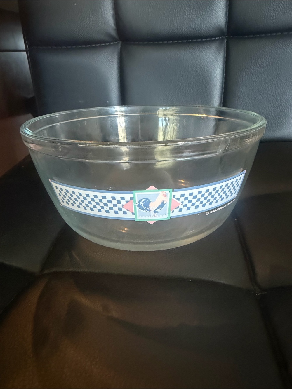 Vintage Anchor Hallmark Rooster‎ 1.5 Quart Glass Mixing Bowl Country